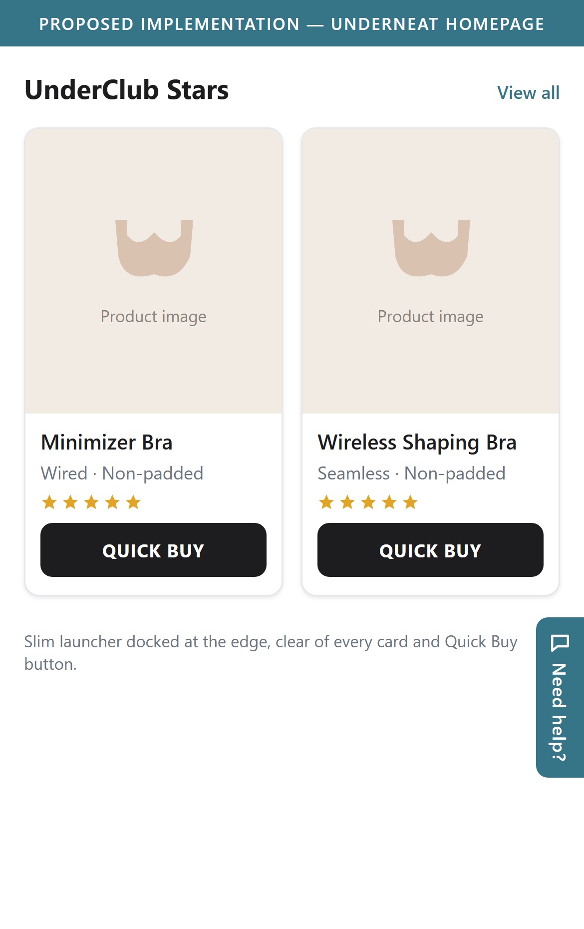 Proposed Implementation — Underneat Homepage